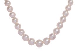 A GRADUATED SOUTH SEA CULTURED PEARL NECKLACE