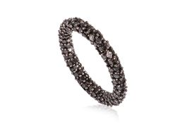 A DIAMOND AND BLACK DIAMOND RING BY ROBERTO DEMEGLIO