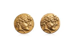 A PAIR OF 'COIN' STUD EARRINGS