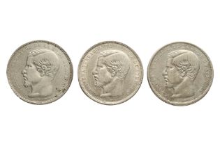 GUATEMALA REPUBLIC, 1 PESO 1866; 1867; 1871 (3)