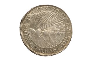 CENTRAL AMERICAN REPUBLIC, GUATEMALA, 8 REALES 1846/2 NG AE OVERDATE