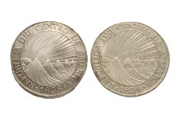 CENTRAL AMERICAN REPUBLIC, GUATEMALA, 8 REALES 1824; 1826 (2)