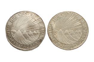 CENTRAL AMERICAN REPUBLIC, GUATEMALA, 8 REALES 1824; 1826 (2)