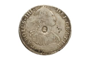 GEORGE III COUNTERMARKED BOLIVIA 8 REALES 1791