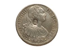 GEORGE III COUNTERMARKED MEXICO 8 REALES 1793