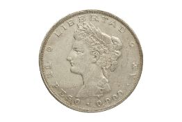 GUATEMALA REPUBLIC, 1 PESO 1882 AE