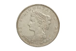 GUATEMALA REPUBLIC, 1 PESO 1882 AE