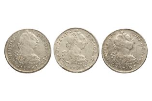 PERU CHARLES IV 8 REALES 1789; 1790; 1791 (3)
