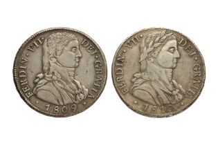 CHILE FERDINAND VII 8 REALES 1809 FJ; 1810 FJ (2)