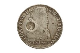 GUATEMALA COUNTERMARKED BOLIVIA 8 SOLES 1834