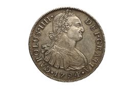 PERU CHARLES IV 8 REALES 1794 IJ