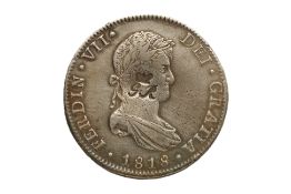 BRITISH HONDURAS, COUNTERMAKED MEXICO 8 REALES 1818