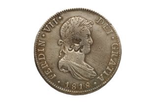 BRITISH HONDURAS, COUNTERMAKED MEXICO 8 REALES 1818