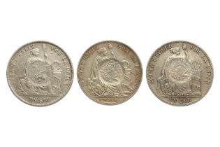 GUATEMALA, PERU 1 SOL WITH 1894 COUNTERMARK (3)