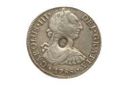 GEORGE III COUNTERMARKED MEXICO 8 REALES 1788