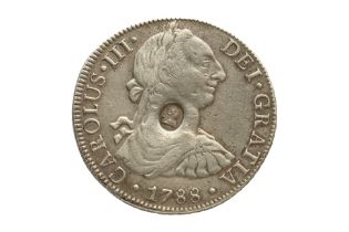 GEORGE III COUNTERMARKED MEXICO 8 REALES 1788