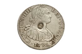 GEORGE III COUNTERMARKED MEXICO 8 REALES 1795