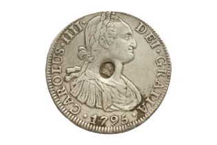GEORGE III COUNTERMARKED MEXICO 8 REALES 1795