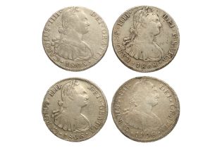 BOLIVIA CHARLES IV 8 REALES 1796; 1805; 1806; 1808 (4)