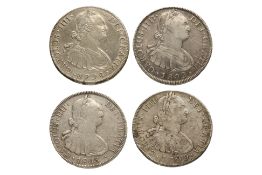 BOLIVIA CHARLES IV 8 REALES 1798; 1799; 1802; 1803 (4)