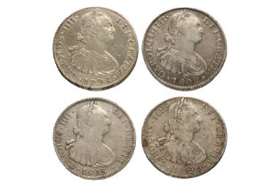 BOLIVIA CHARLES IV 8 REALES 1798; 1799; 1802; 1803 (4)