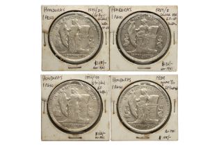 HONDURAS REPUBLIC, 1 PESO 1891; 1892; 1889 OVERDATES (4)