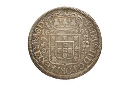 BRAZIL PEDRO II 640 REIS 1695