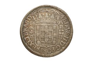 BRAZIL PEDRO II 640 REIS 1695