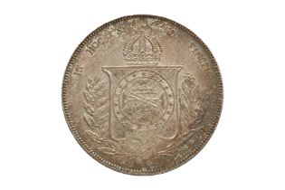 PORTUGAL AZORES COUNTERMARKED BRAZIL 1000 REIS 1865