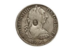 GEORGE III COUNTERMARKED MEXICO 8 REALES 1790