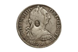GEORGE III COUNTERMARKED MEXICO 8 REALES 1790
