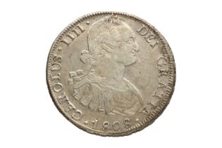 CHILE CHARLES IV 8 REALES 1808 SO FJ
