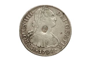 GEORGE III COUNTERMARKED MEXICO 8 REALES 1794