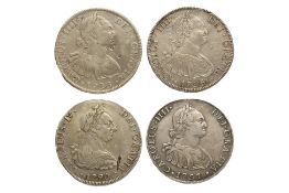 BOLIVIA CHARLES IIII / IV 8 REALES 1790; 1791; 1793; 1795 (4)