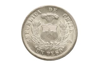 CHILE REPUBLIC 1 PESO 1885 SO