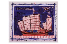 PIERS BOURKE (BRITISH, B.1978) SINGAPORE STAMP SERIES - JIANGSU TRADER