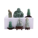SIX CARVED STONE ITEMS