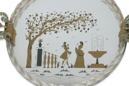 A VENETIAN MIRRORED TRAY