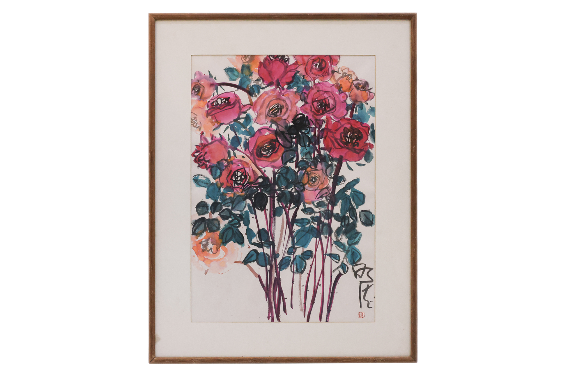 EARL LU (SINGAPOREAN, 1925-2005) - RED ROSES - Image 2 of 3
