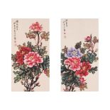 TWO CHINESE INKS - PEONIES