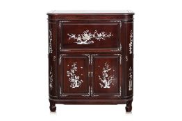A MOTHER OF PEARL INLAID ROSEWOOD BAR CABINET