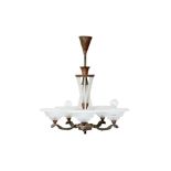 AN ART DECO FIVE LIGHT CHANDELIER