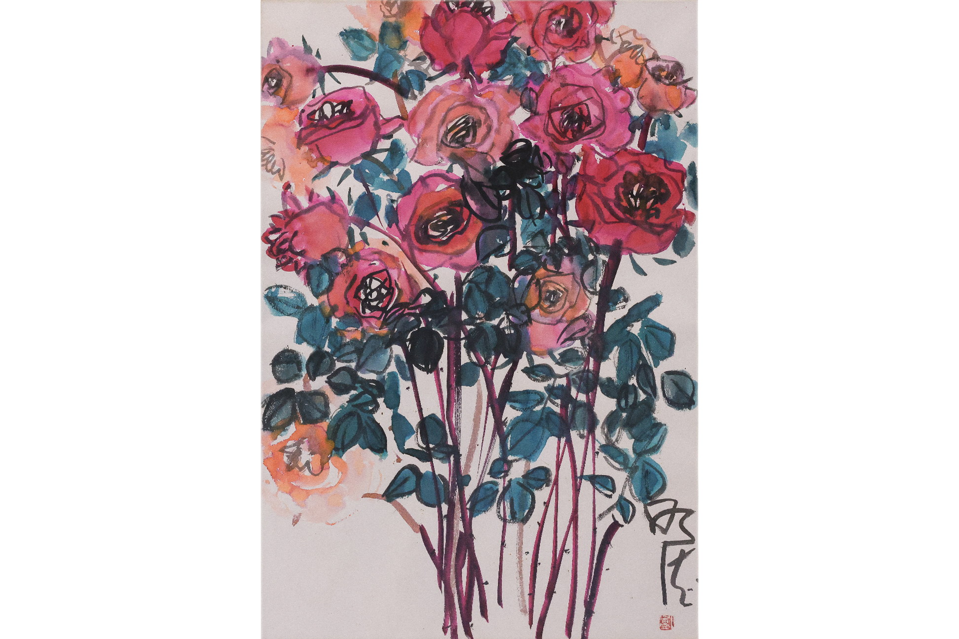 EARL LU (SINGAPOREAN, 1925-2005) - RED ROSES