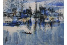 JEHAN CHAN (1937-2011) - BLUE WATERSCAPE