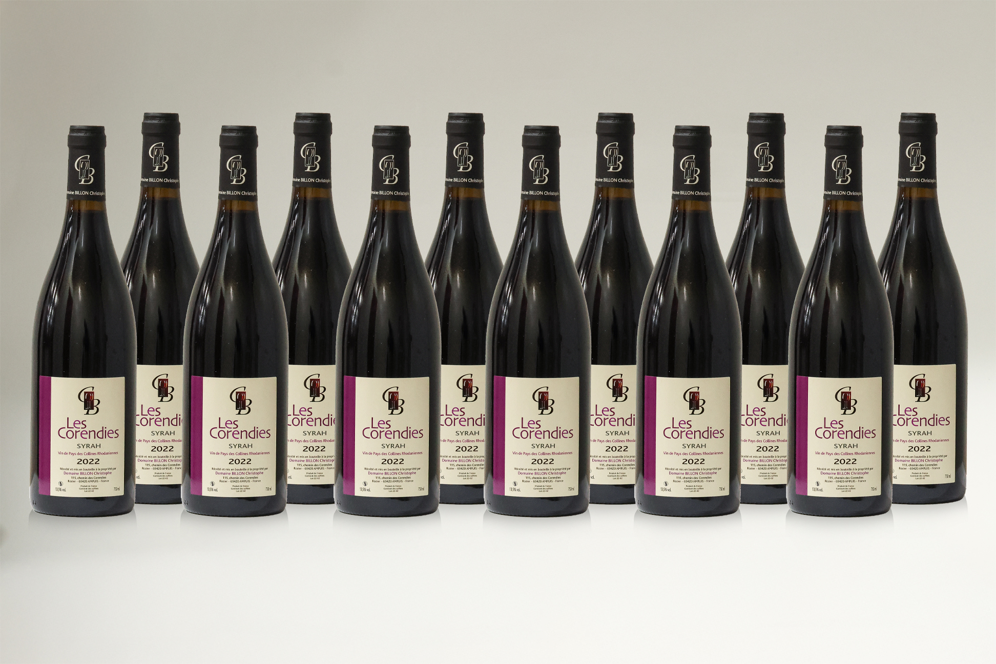 CHRISTOPHE BILLON, LES CORENDIES SYRAH, 2022 (12 BT)