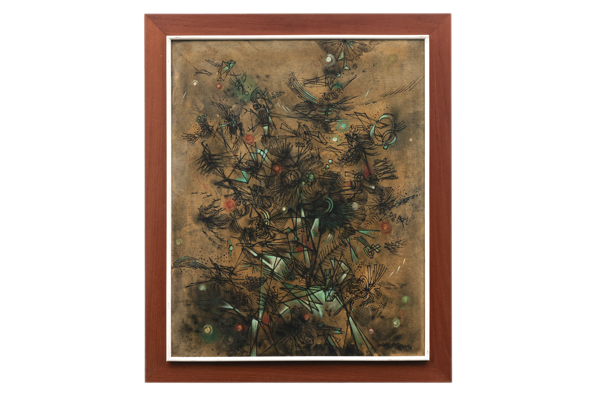 KAM ZIN CHOON (SINGAPORE, B.1931) - ABSTRACT IN GREEN (XMAS TREE) - Image 2 of 3