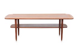 A MID-CENTURY TEAK COFFEE TABLE