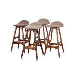 A SET OF FOUR BAR STOOLS AFTER THE STYLE OF ERIK BUCH MODEL 61 STOOL