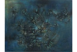 KAM ZIN CHOON (SINGAPORE, B.1931) - ABSTRACT IN BLUE