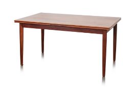 A MID-CENTURY TEAK EXTENDING DINING TABLE